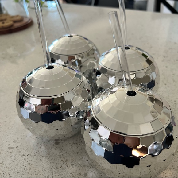Groovy Disco Ball Cups with Straws - Picture 2 of 4